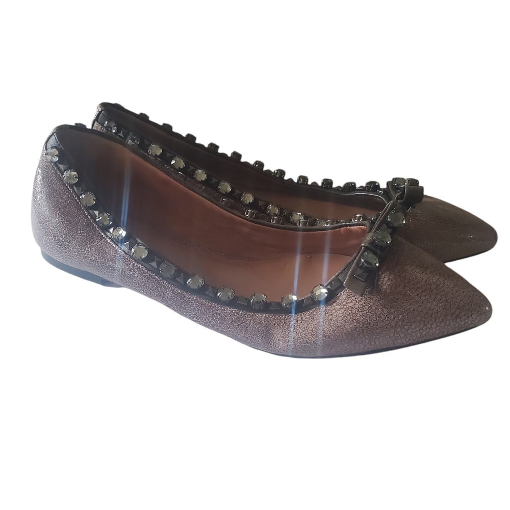 Tory Burch Size 8 Leather Flats Shoes Genuine Leather Studded Slip On